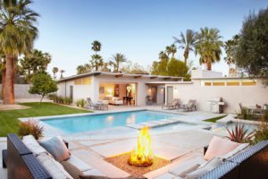 florida vacation rental pool fire pit palm trees